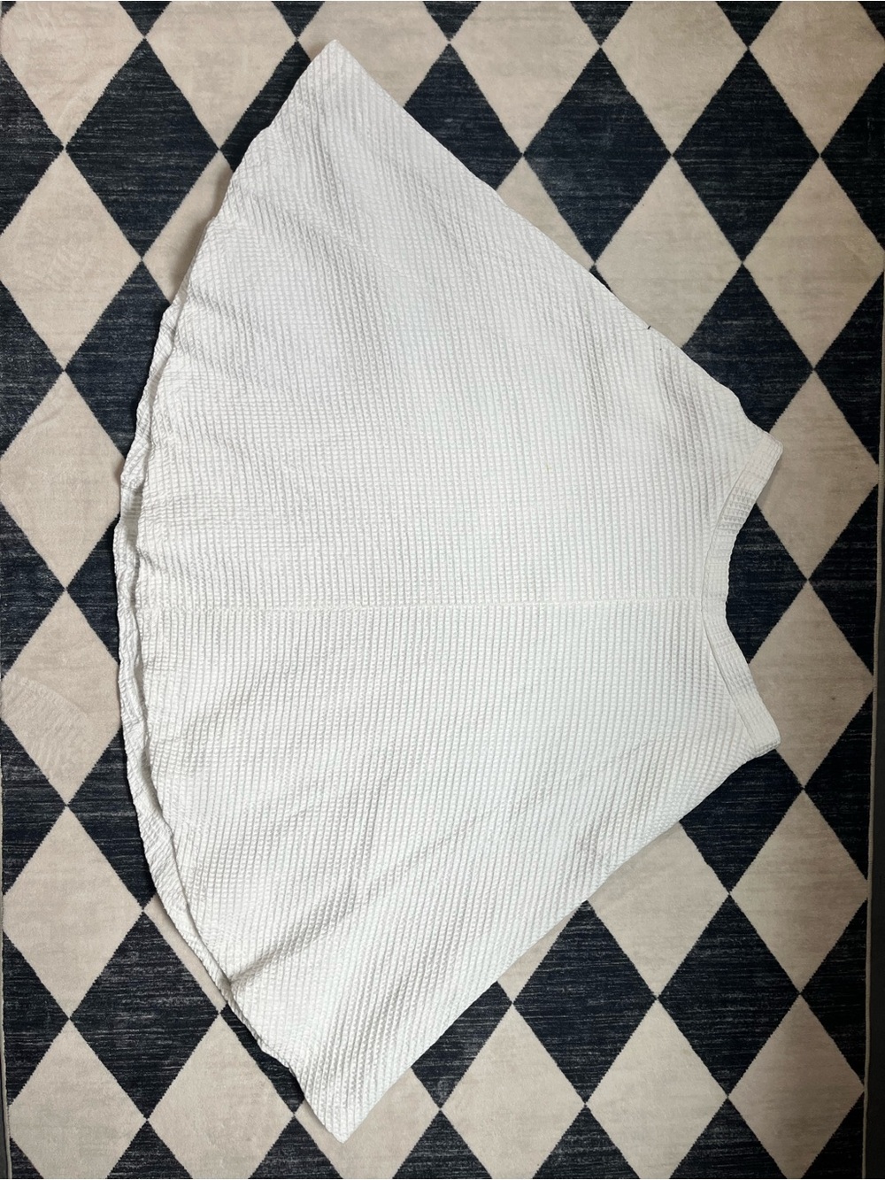 Zara White Textured Circle Skirt